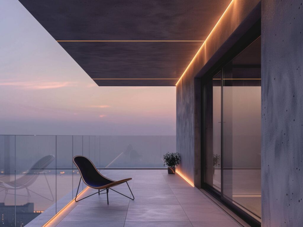 akie oświetlenie LED najlepiej pasuje do balkonów z akcentami minimalistycz