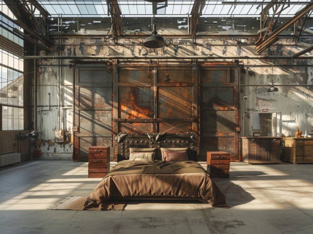 Najlepsze łóżka w stylu industrialnym do przestrzeni o dużych metrażach