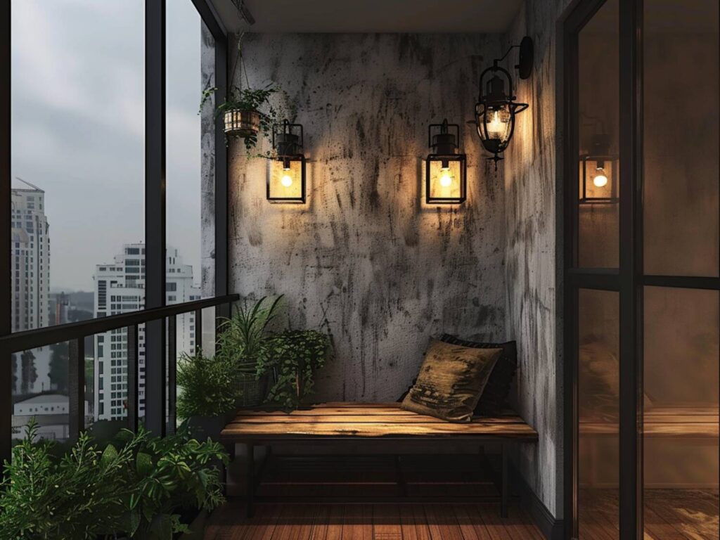 Jakie oświetlenie najlepiej komponuje się z meblami na balkon w stylu industrialnym