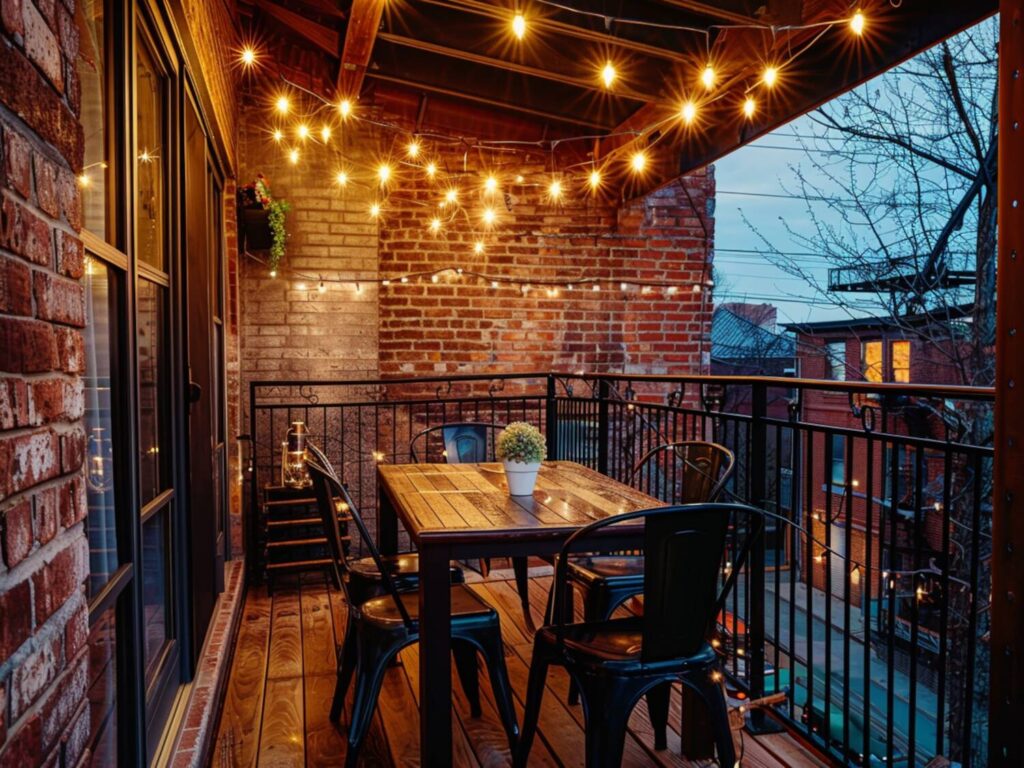Jakie oświetlenie najlepiej komponuje się z meblami na balkon w stylu industrialnym